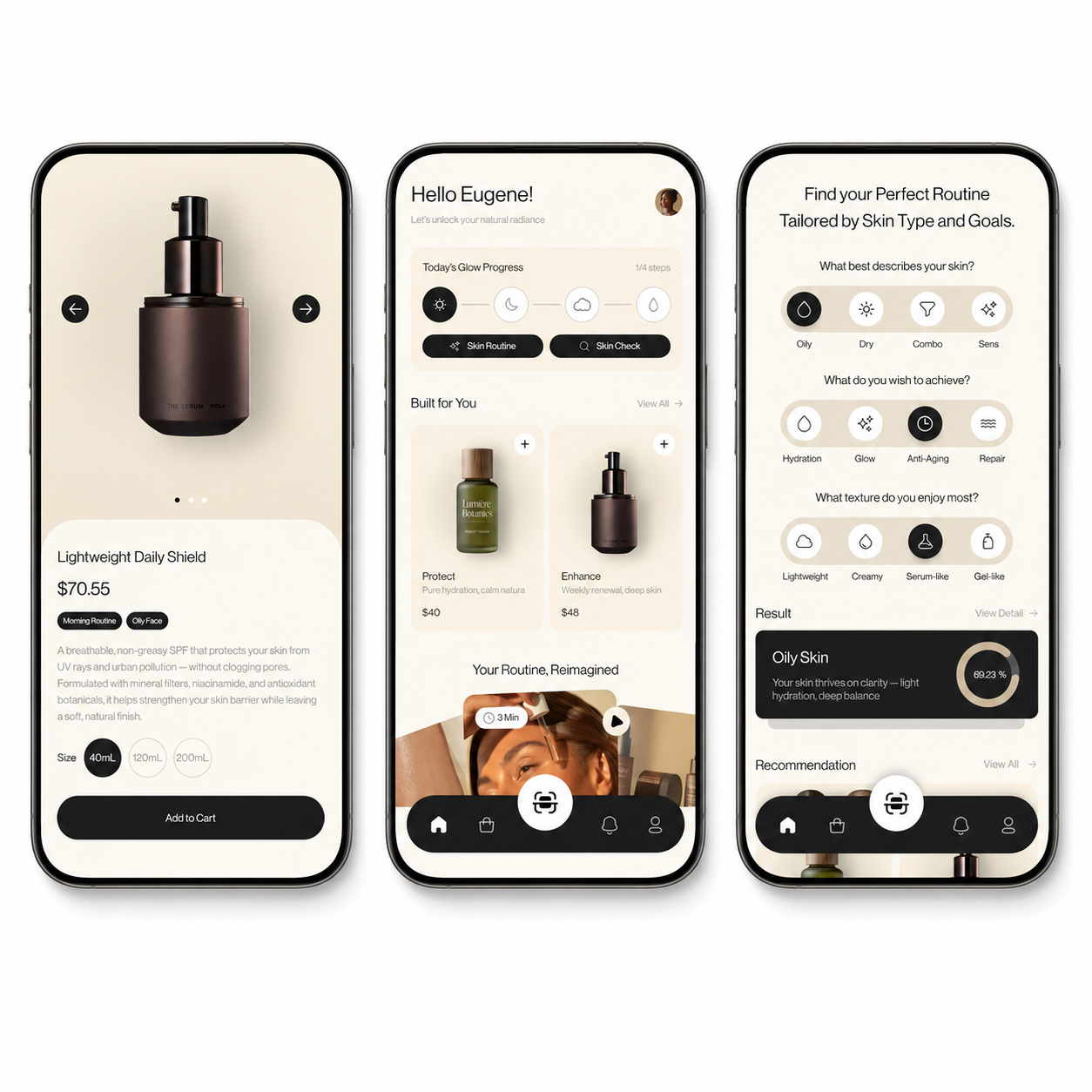 Application iOS de skincare