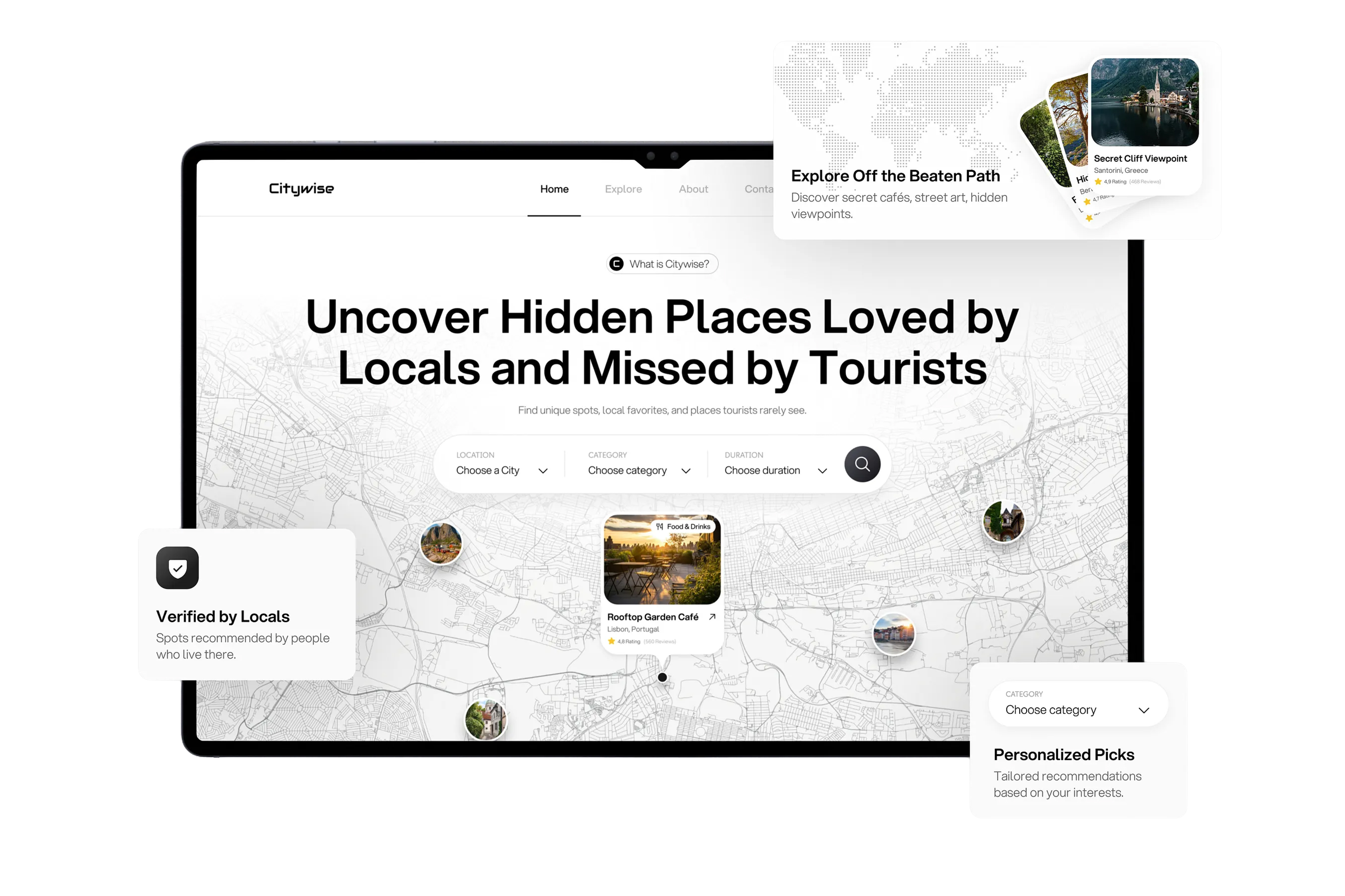 Interface de guide et de cartographie urbaine